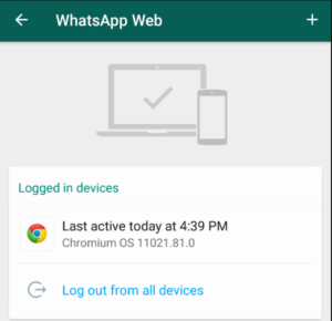 Picture showing logged in devices in whatsapp web.
