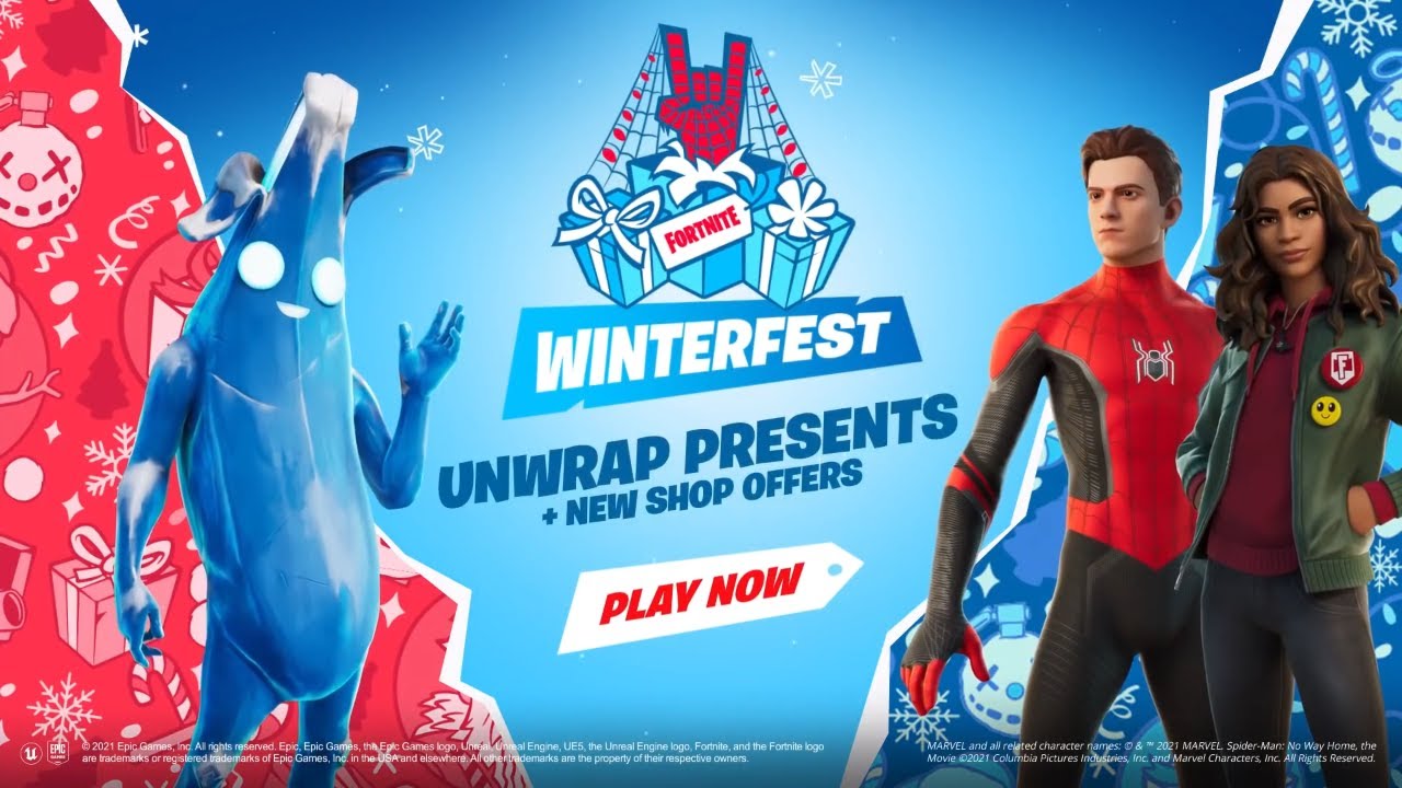 New Fortnite Winterfest gifts by Spider-Man's JMJ